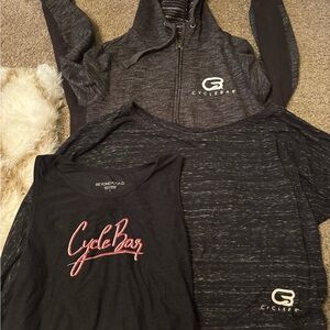 CycleBar Black and White Hoodie and Tops Set